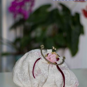 Bolso 270 Mon Air blanco con detalles en rosa para comunión