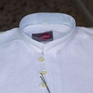 Camisa 073 blanca con cuello mao de Varones para traje de niño