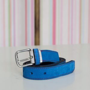 Cinturón 019 azul de niño de serraje para trajes de comunión