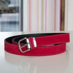 Cinturón 022 rojo de niño de serraje para trajes de comunión