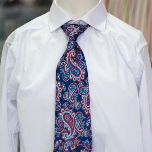 Corbata varones 057 de fantasía con diseño azul y rojo