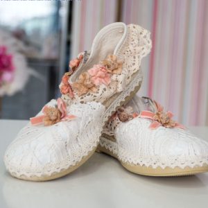 Zapatos 122 Mon Air blanco y naranja para comunión