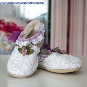 Zapatos 125 Mon Air blanco y morado para comunión