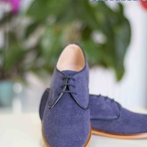 Zapatos 227 para niño de tela en azul para comunión